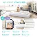 Regalo Inflatable Toddler Travel Bed with Safety Rail Bumpers, Portable Toddler Air Mattress with Pump & Carry Bag, Foldable Kids Bed for Travel, Camping & Sleepovers, Ages 25