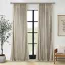Burlywood Birch Pinch Pleated 105 Inch Linen Blackout Curtains 2 Panels for Living Room Bedroom Thermal Insulated 100% Black Out Linen Drapes with Liner Room Darkening Window Curtains 40x105 Taupe