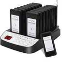 Pager Restaurant System 16 Buzzers Vibration Flashing Wireless Calling Guest Social Distancing for Restaurant Food Truck Hospital Clinic Church(Black)