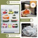 3 x Food Storage Containers with Silicone Stretch Pods for Food Storage in Fridge Reusable Plastic Food Saver with Elastic Lids Fresh Pod for Onions Kitchen Storage and Organization (M)