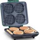 Dash Multi Mini Waffle Maker- Quad Waffle Maker for Family Breakfasts - Dual Nonstick Heating Plates & Easy-Release Surface - Compact & Fast-Heating - Aqua