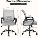 DUMOS Ergonomic Office Chair, Executive Desk Chair with Lumbar Support, 22.6" W x 23.62" D x 37.4" H