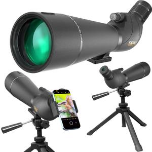 Gosky Updated 20-60x85 Dual Focusing Spotting Scopes with Tripod, Carrying Bag and Quick Phone Holder - BAK4 High Definition Waterproof Spotter Scope for Bird Watching Wildlife Scenery (Black)