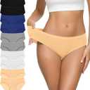 Eiggam Women's Cotton Bikini Panties,High-Cut Full Coverage Stretch Cool Underwear for Women (Medium, Multicoloured Z - 10 Pack)