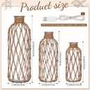 1 Piece Coastal Glass Vases for Flowers with Boho Hemp Rope Wrapping & USB String Lights Nautical Glass Jar for Wedding Table Centerpieces Floral Arrangement Decor, Nautical Home Decor