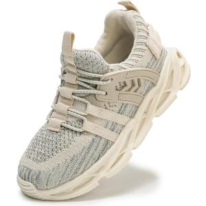 DADAWEN Toddler/Little Kid Boys Girls Lightweight Breathable Sneakers Strap Athletic Tennis Shoes for Running Walking (Beige-169)