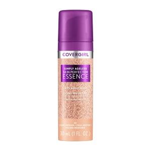 CoverGirl Simply Ageless Skin Perfector Essence Foundation, 30 Light-Medium, Tinted Skincare Makeup Hybrid, Sheer Tint, Radiant Finish, Glowy Finish, Vegan Formula, 1.0oz