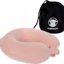 Travel Neck Pillow, Top Memory Foam Pillow for Head Support, Ideal for Airplanes, Cars, and Home Recliners, Adjustable and Soft (Pink)