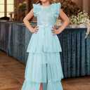 GRACE KARIN Girls Dresses Sequin Party Formal Pageant Dress Tween Girl Birthday Tulle Prom Princess Maxi Dress Size 6Y