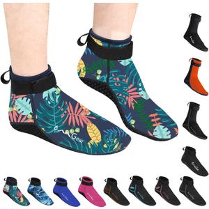 OMGear Water Socks Neoprene Socks Beach Booties 3mm 5mm Anti-Slip Wetsuit Footwear Fin Swim Sand Proof Socks, M