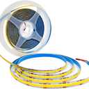 LED Strip Lights COB, DC 12V 16.4ft Band 320 LEDs/M Total 1600 LEDs White 6000K Neon Flexible Super Bright Rope Light Strips for Party, Counter, Shelf, Home Decor
