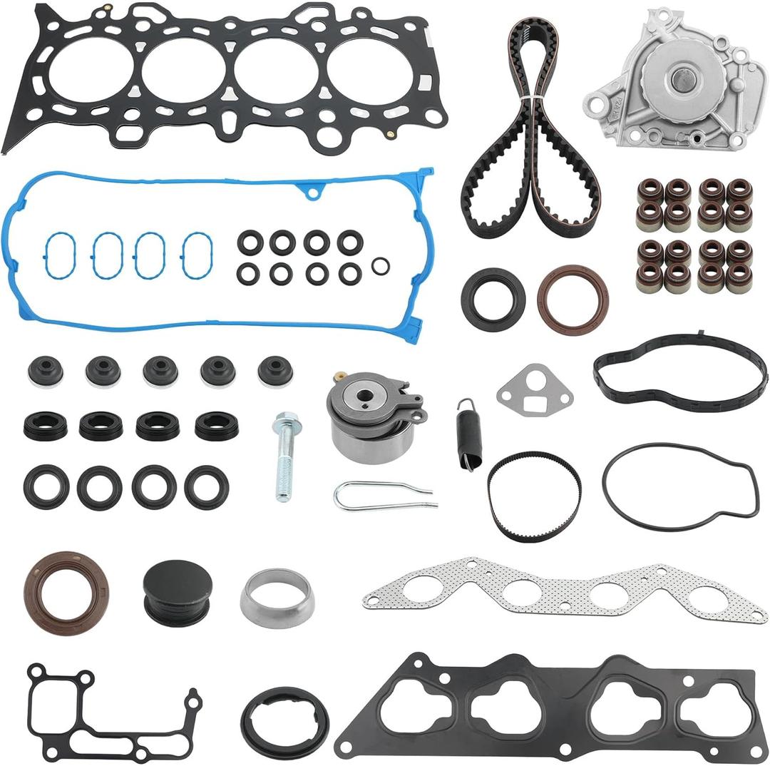 Full Head Gasket Kit With Timing Belt, Compatible with 2001-2005 Honda Civic 1.7L D17A1 Engine,Replace# HS26236PT 14400-PMM-A02 HS4034