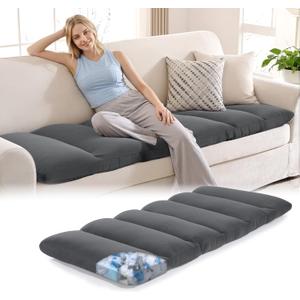 HOMBYS 3-Inch Sofa Topper Pad, Mixed Filled Couch Top Pad Couch Cushion for Enhanced Comfort, Furniture Protection (Gray, 59  27.5  3 inches)