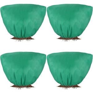 Forwe 4 Pack Plant Covers Freeze Protection 47" x 31" Winter Plant Protector Covers Drawstring Frost Blankets Protection for Outdoor Plants Tree Bush from Animal (Green)