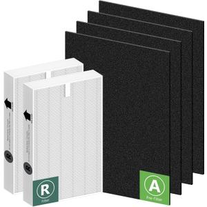 HPA200 Replacement Filters for Honeywell HRF-ARVP200, HPA200, HPA201, HA202, HPA204, HPA250 Series Air Purifiers, 2 Filter R and 4 Activated Carbon Pre-Filters A by Funmit