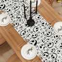 3 x Linen Halloween Table Runner 72 Inches Long, Halloween Home Kitchen Dining Room Table Decor, Christmas Xmas Winter Holiday Decorations and Supplies for Home