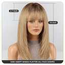 16 Inch Ombre Ash Blonde Human Hair Wig, Human Hair Wig With Bangs, Real Hair Wigs For Women, real human hair wigs