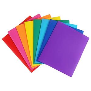 Tamaki 8 Pack Plastic Pocket Folders with 3 Prongs Heavy Duty Plastic Folders for School Office, Assorted Colors for Letter Size Paper