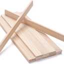 Wood Strips Slats Wooden Dowels for Crafts 1/4"  1"  12", 15 PCS Wood Trim Flat Lumber Boards Square Dowel Rods Wooden Sticks for Crafting, Woodworking, Model Making