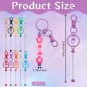 30pcs Beadable Keychains Bars Bulk Blank Beaded Metal Keychain Colorful Creative Blank Keychain for Beads Metal Beaded Pendant Jewelry Making Gift for DIY Crafts Keyrings Purse Mother's Day Birthday