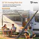675364 RV Awning Pitch Arm 33" Compatible with Solera Regal 63" Awning Arm Assemblies, Black Aluminum, Anti-Rust-Resistant Powder-Coated