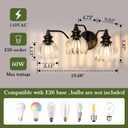 Piepooye Modern Bathroom Light Fixtures 3 Lights Black Vanity Light with Glass LampShade E26 Bulb Indoor Vanity Light Over Mirror for Bedroom Farmhouse Kitchen