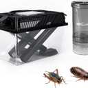 REPTI ZOO Reptile Cricket Keeper & Mixer Combo Kit, Reptile Cricket Calcium Powder Feeder, Feeding Dispenser Shaker for Bearded Dragon Gecko Lizards Chameleon Snake