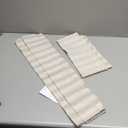 jinchan Gray Striped Linen Kitchen Curtains 24 Inch Cafe Tier Curtains Balanced Stripe Farmhouse Small Drapes for Bathroom Laundry Over Sink Half Window Light Filtering 2 Panels Grey on Linen