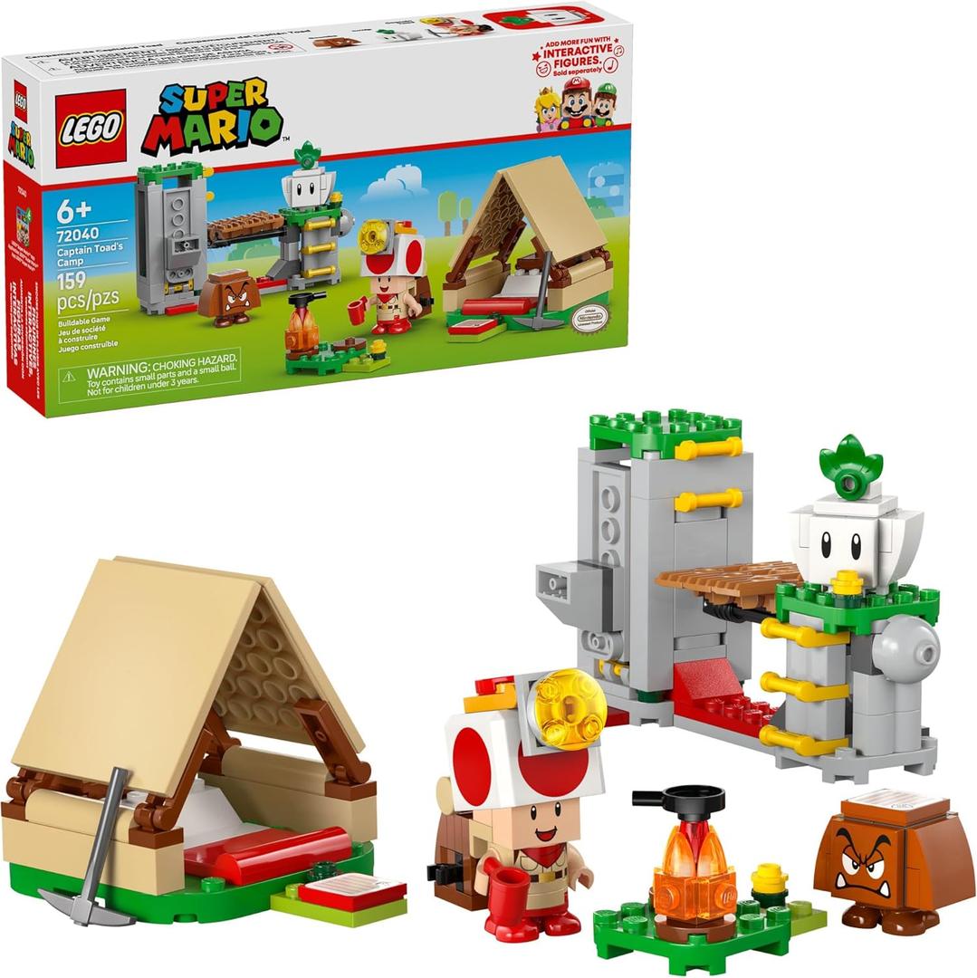 LEGO Super Mario Captain Toads Camp Building Toy - Pretend Play Set for Kids, Ages 6+ - Building Blocks for Boys & Girls W/Toad, Goomba, & Turnip Toy Figures - Gift Idea for Birthdays - 72040