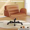 Criss Cross Chair with Flip-Up Arms & Swivel Wheels, Vanity Chair with Adjustable Height & Side Pockets, Comfortable Wide Seat Reclining Computer Office Desk Chairs for Home Office, Make Up, Bed Room, 27.56" x 26.78" x 35"