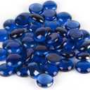 WGV Flat Marbles, Pebbles, Glass Gems for Vase Fillers, Party Table Scatter, Wedding, Decoration, Landscaping, Aquarium Decor, Crystal Rocks, Blue (5 Pounds, Approx 500 pcs)