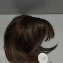 HAIRCUBE Bob Wigs for Women Synthetic Wig with Fringe Brown with highlight Color, Short 