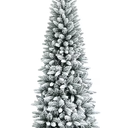 6.5-ft Pencil Flocked White Artificial Christmas Tree