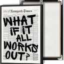 Retro Black And White Newspaper Poster What If It All Works Out Canvas Wall Art Positive Affirming Quote Minimalist Prints Painting For Home Bedroom Dorm Wall Decor 8x12in Framed
