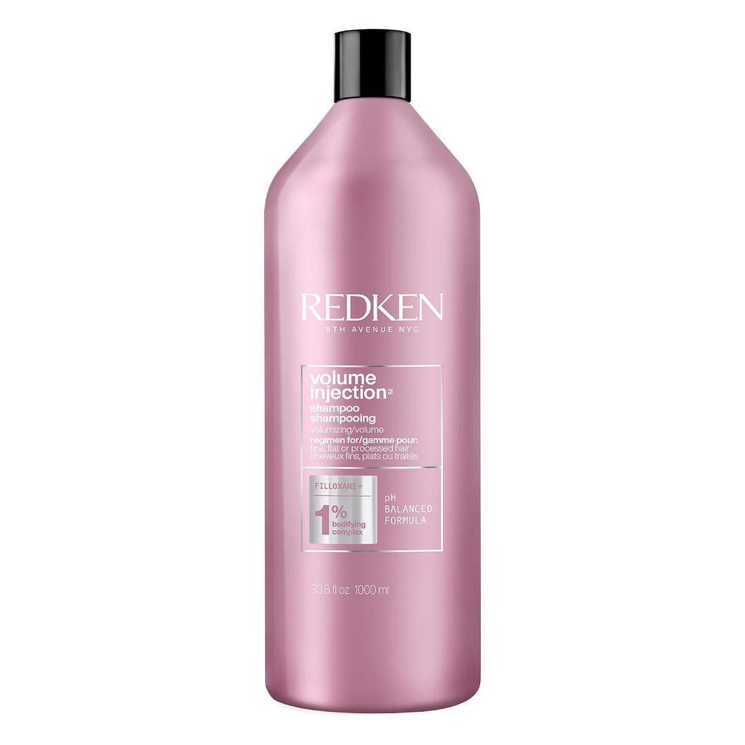 Redken Volume Injection Shampoo For Fine Hair - Adds Lift & Body, Volumizing & Detangling Without Weighing Down, Paraben Free