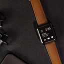 BARTON WATCH BANDS- Black Leather and Rubber Hybrid - Choose Color & Size - Compatible with All Apple Watches (Ultra, SE, 8, 7, 6, 5, 4, 3, 2, 1) - 38mm, 40mm, 41mm, 42mm, 44mm, 45mm, 49mm (Oak Brown Leather (Stainless Steel Buckle))