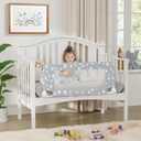 NUTIKAS Crib Rail Guard for Toddlers - 35.4" Toddler Bed Rails Convertible Safety Side Protector Swing Down Mesh Breathable Bed Barriers with Reinforced Anchor Safety