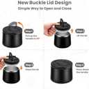14oz Insulated Vacuum Food Jar with Buckle Lid,Soup Thermo for Hot Food Kids,Wide Mouth Leakproof Stainless Steel Lunch Container with Spoon-Black
