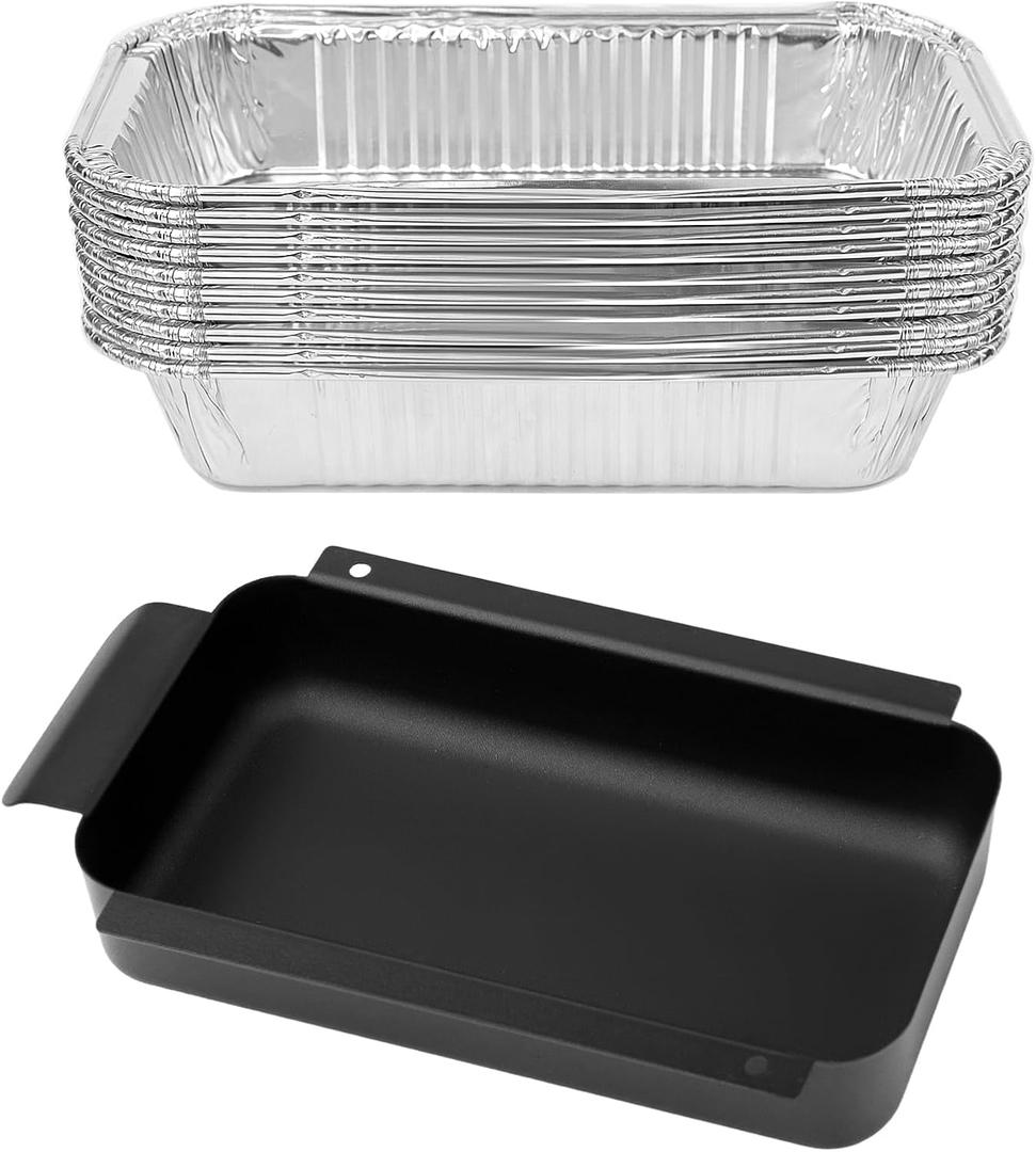 Grill Grease Catcher for Charbroil G416-0015-W1 G325-5703-W1 9328812P06 9328812P06, Grease Tray Replacement with 10-Pack Aluminum Disposable Oil Drip Pan for Charbroil 463259423 and More