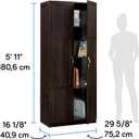 Sauder Storage Cabinet/ Pantry Cabinets, 29.61 " x D: 16.02 " x H: 71.50", Cinnamon Cherry finish, W: 29.69" X D: 16.34" X H: 71.10"