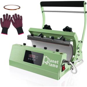 PlanetFlame Tumbler Heat Press Machine 110V Tumbler Mug Press for 30oz 20oz 16oz Sublimation Straight Skinny Tumblers Glass Jar Cans & 11-15oz Mugs, DIY Cup Heat Press Transfer Print, Green