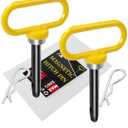2 Packs Magnetic Hitch Pin, Lawn Mower Trailer Hitch Pins 1/2 Inch with Handle and Clip, Trailer Gate Pin for Mowers, Tractor Truck, Towing Cargo, ATV - Simple One Handed Hook On & Off (Yellow)