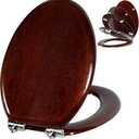 Angel Shield ELONGATED Toilet Seat Wood(Dark Walnut)