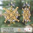 3 x Trumpet Ornament 2025, Musical Christmas Decor, Wooden Ornaments for Christmas Decorations, Trumpet Ornaments Gifts for Players, Men, Teen Boys, Girls