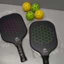 Nalax Pickleball Paddles Set of 2, USA Pickleball Approved Fiberglass Paddles with 4 Pickleball Balls and Carry Bag, Polymer Core Paddle Set for Adults