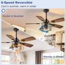 Depuley 42-Inch Ceiling Fans with Lights: Caged Ceiling Fans Dual Finish 5 Blades - Rustic Ceiling Fan with Remote Control for Farmhouse Living Room Outdoor Porch (E26 Bulb Included)