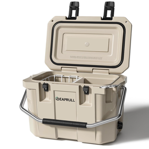 Hard Cooler, Insulated Ice Chest Box Holds Ice for More Days, Portable Cooler with Handle, Cup Holders, Double Latches for Camping Drink, Beach, Picnic, Fishing, Boat, Barbecue