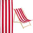 GORGECRAFT 1pcs Red & White Striped Beach Sling Chair Replacement Canvas, 435*1150mm, Modern Style, Portable, Outdoor Use
