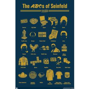 Seinfeld - ABCs of Seinfeld Wall Poster, 34L" x 22.4W", Premium Unframed Version