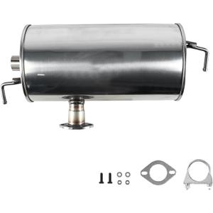 Stainless Steel Exhaust System Kit compatible with Toyota Sienna 2004-2006 3.3L, Resonator Pipe, Muffler, Tailpipe, FWD Only, Gasket and Clamps Included